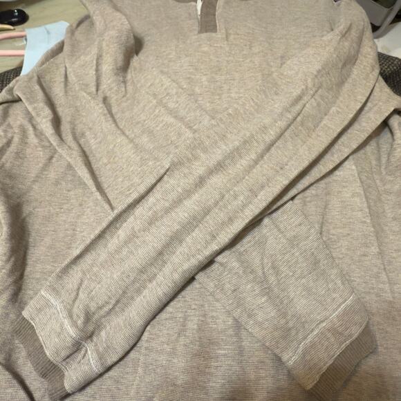 Banana Republlic Men’s size XL khaki tan 1/2 zip pullover # 3625 - Picture 3 of 7